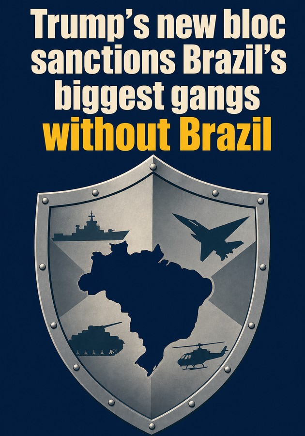 Book cover of Trump's new bloc sanctions Brazil's biggest gangs without Brazil by 12min Originals — critical summary review on 12min