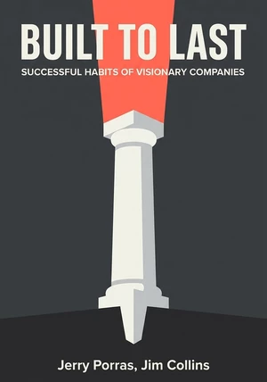 Book cover of Built to Last by Jerry Porras & Jim Collins — critical summary review on 12min