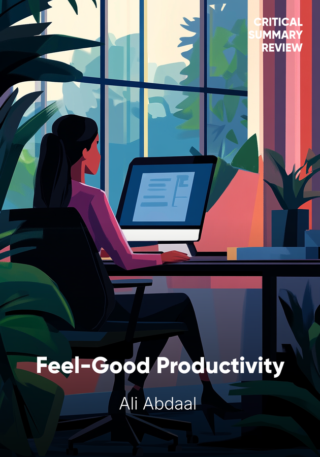 Book cover of Feel-Good Productivity by Ali Abdaal  — critical summary review on 12min