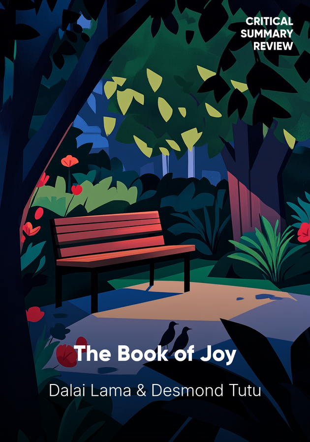 Book cover of The Book of Joy by Dalai Lama — critical summary review on 12min