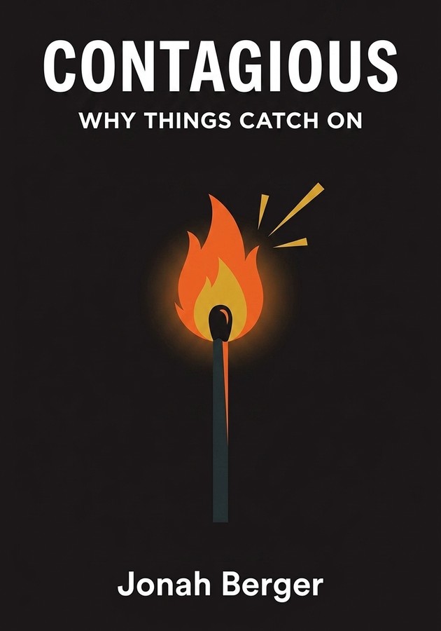 Book cover of Contagious by Jonah Berger — critical summary review on 12min