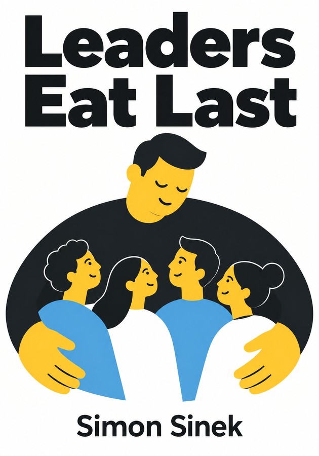 Book cover of Leaders Eat Last by Simon Sinek — critical summary review on 12min
