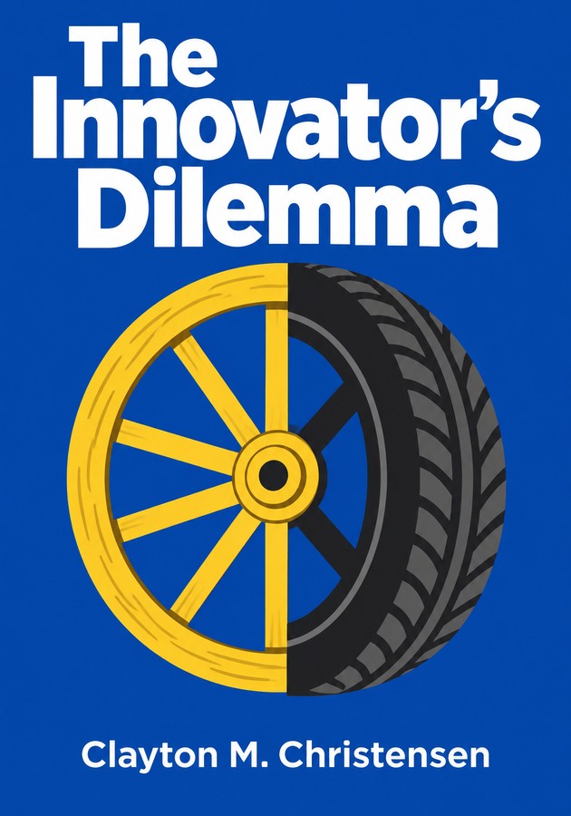 Book cover of The Innovator’s Dilemma by Clayton M. Christensen — critical summary review on 12min