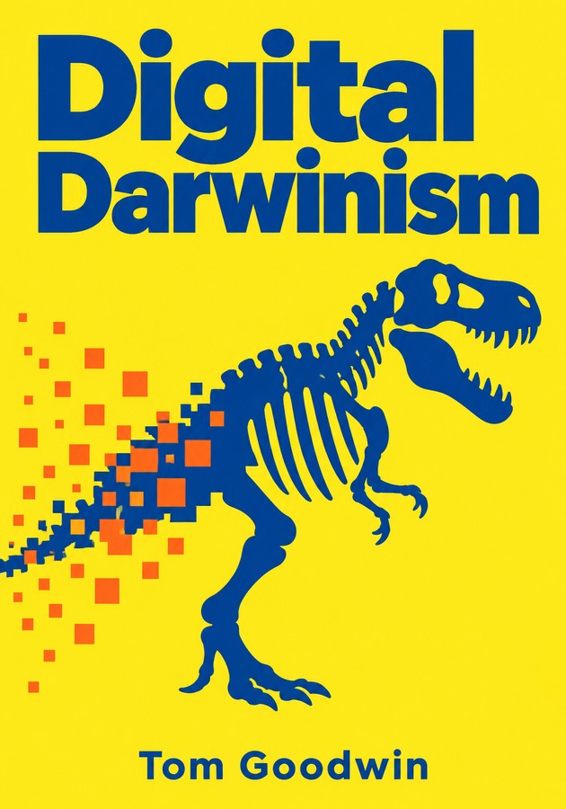 Book cover of Digital Darwinism by Tom Goodwin — critical summary review on 12min