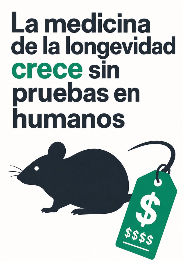 Portada del libro La medicina de la longevidad crece sin pruebas en humanos, de 12min Originals — resumen crítico y reseña en 12min
