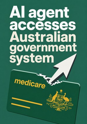 Book cover of AI agent accesses Australian government system by 12min Originals — critical summary review on 12min