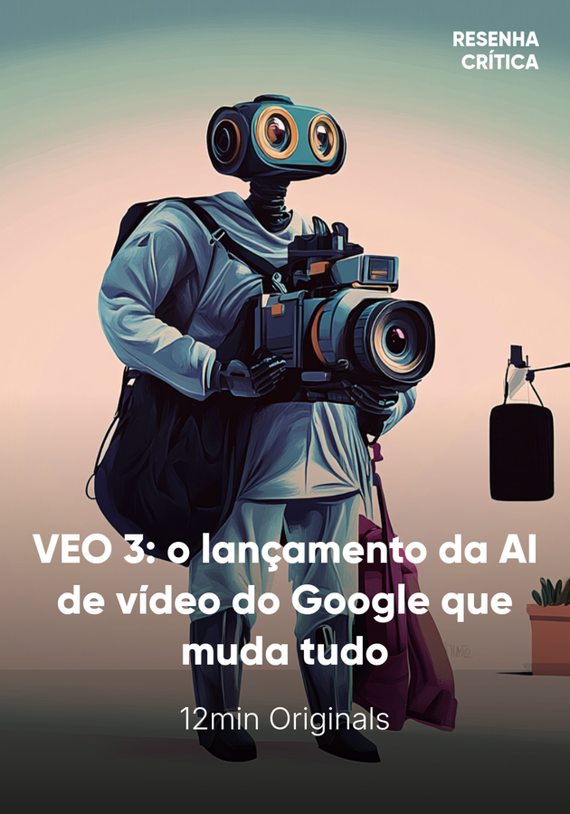 Capa do livro VEO 3: o lançamento da AI de vídeo do Google que muda tudo, de 12min Originals — resumo e resenha crítica no 12min