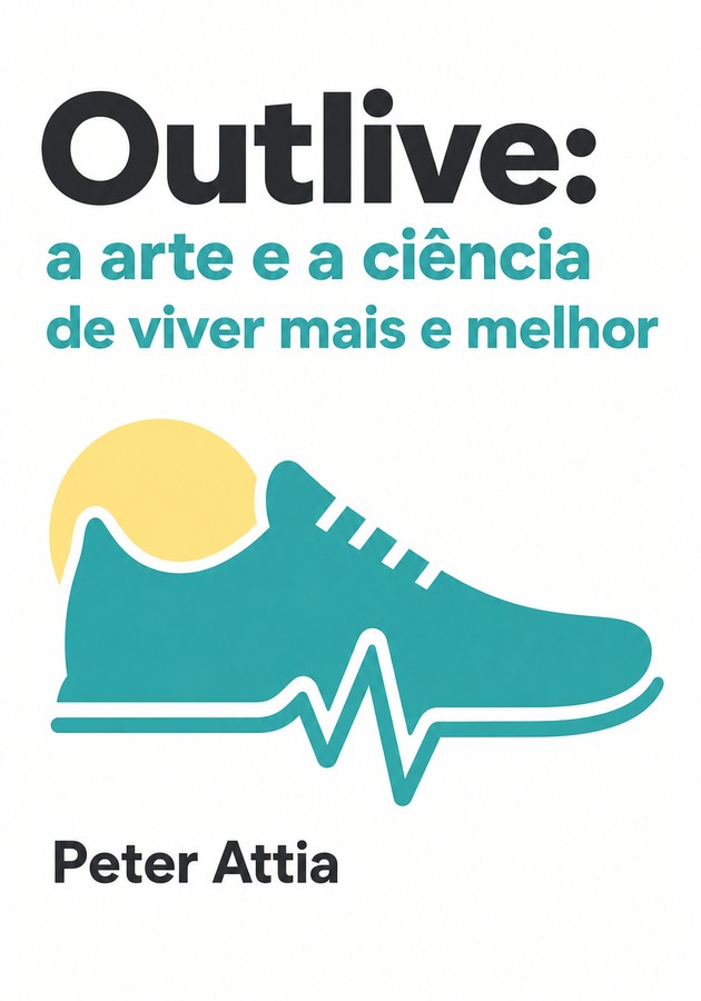Capa do livro Outlive: a arte e a ciência de viver mais e melhor, de Peter Attia — resumo e resenha crítica no 12min