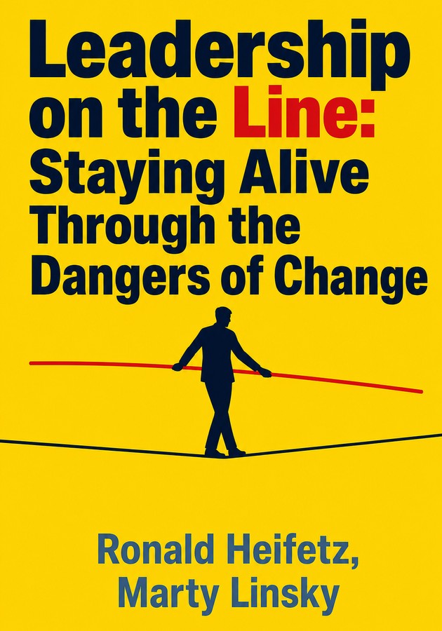 Book cover of Leadership on the Line: Staying Alive Through the Dangers of Change - Ronald Abadian Heifetz, Martin Linsky by  — critical summary review on 12min