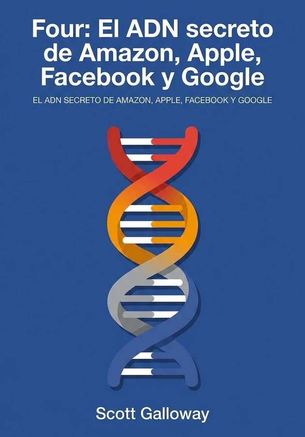 Portada del libro Four: El ADN secreto de Amazon, Apple, Facebook y Google, de Scott Galloway — resumen crítico y reseña en 12min