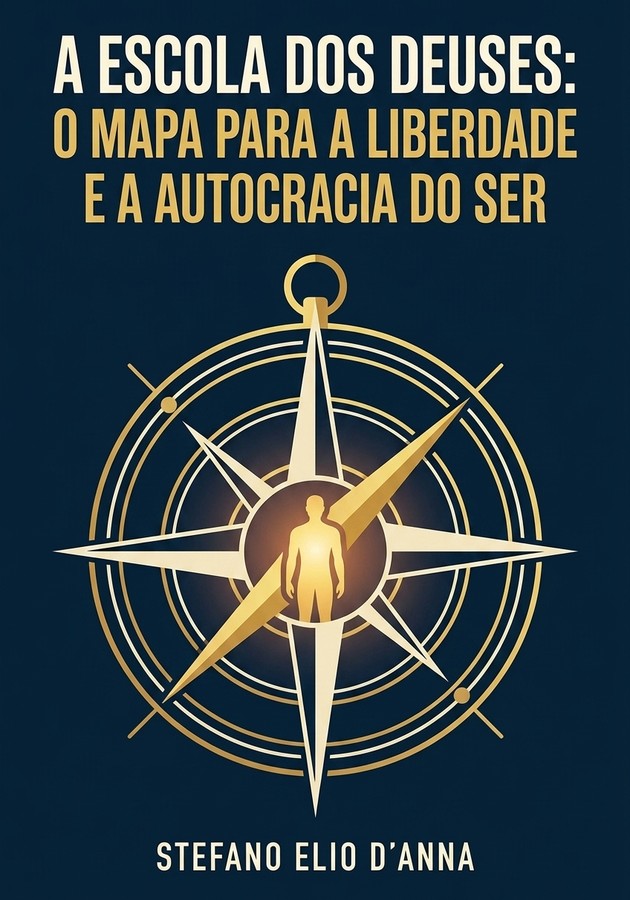 Capa do livro A Escola dos Deuses:  O Mapa para a Liberdade e a Autocracia do Ser, de Stefano Elio D'Anna — resumo e resenha crítica no 12min