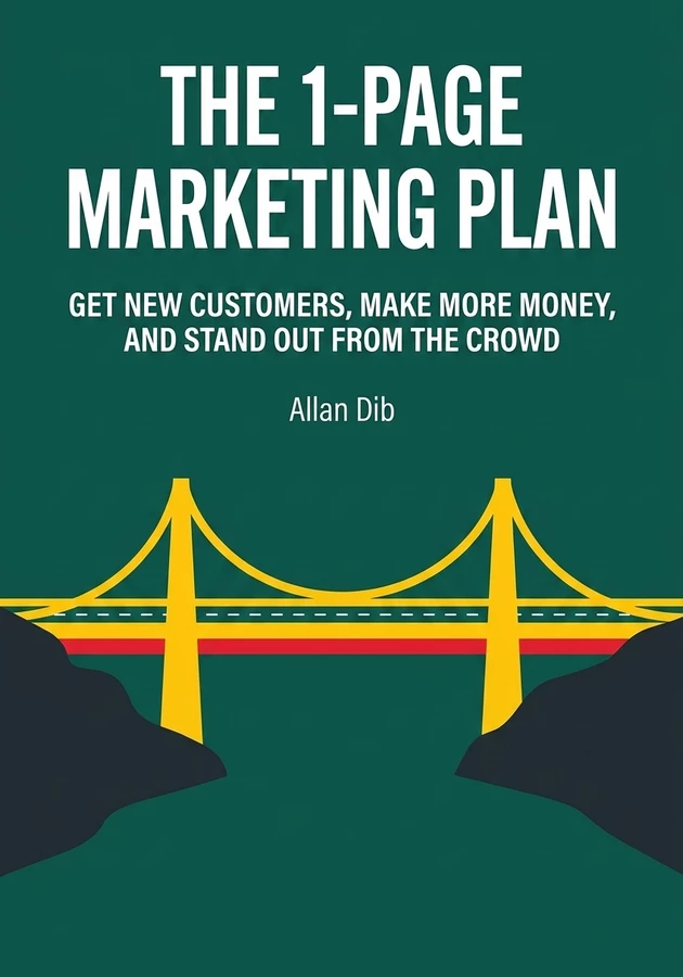 Book cover of The 1-Page Marketing Plan by Allan Dib — critical summary review on 12min