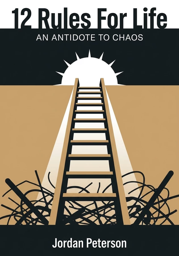 Book cover of 12 Rules For Life by Jordan Peterson — critical summary review on 12min