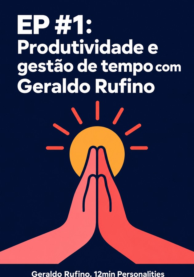 Capa do livro EP #1: Produtividade e gestão de tempo com Geraldo Rufino, de 12min Personalities — resumo e resenha crítica no 12min