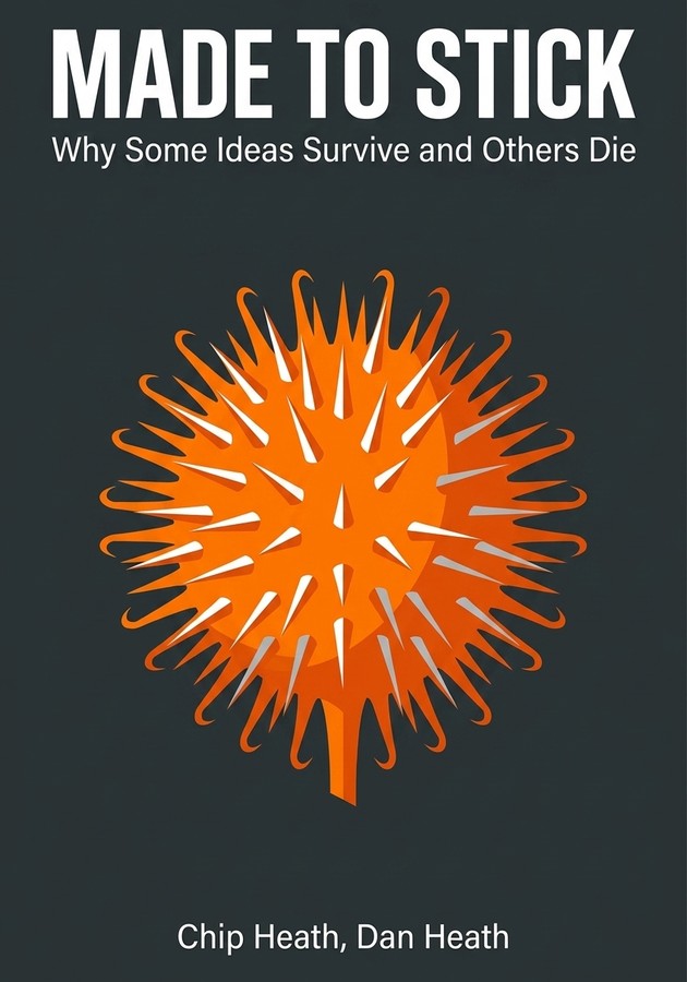 Book cover of Made to Stick by Chip Heath — critical summary review on 12min