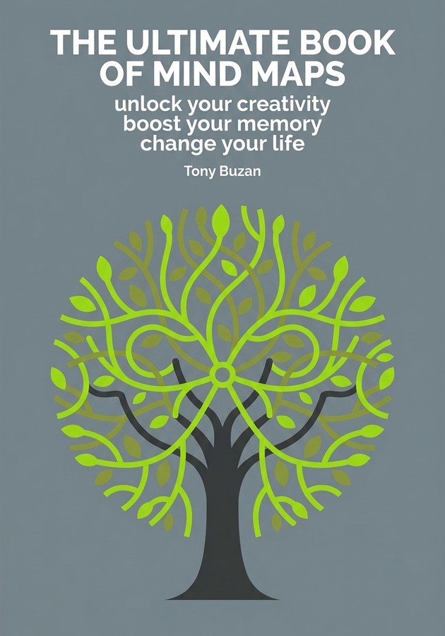 Book cover of The Ultimate Book of Mind Maps by Tony Buzan — critical summary review on 12min
