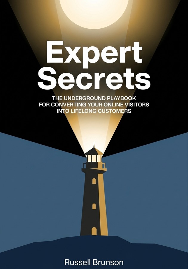 Book cover of Expert Secrets by Russell Brunson — critical summary review on 12min