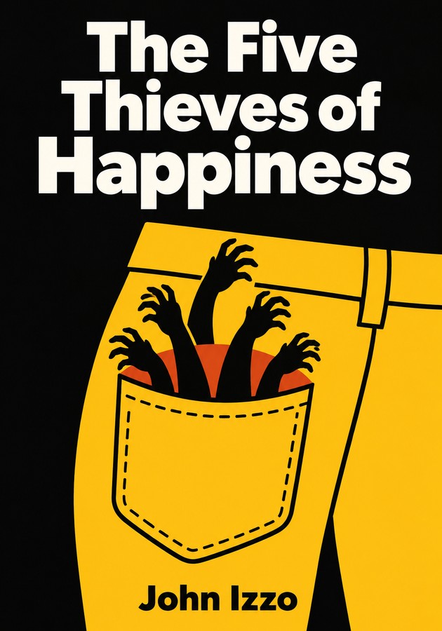 Book cover of The Five Thieves of Happiness by John Izzo — critical summary review on 12min