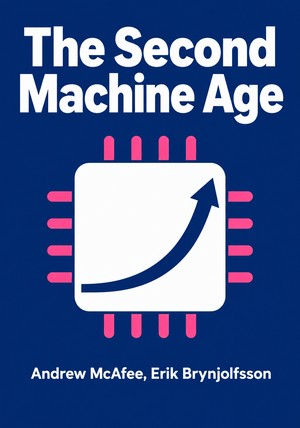 Book cover of The Second Machine Age by Andrew McAfee & Erik Brynjolfsson — critical summary review on 12min