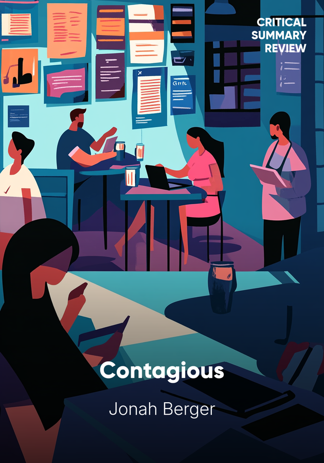 Book cover of Contagious by Jonah Berger — critical summary review on 12min