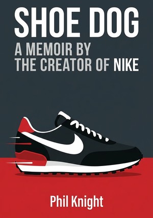 Book cover of Shoe Dog by Phil Knight — critical summary review on 12min