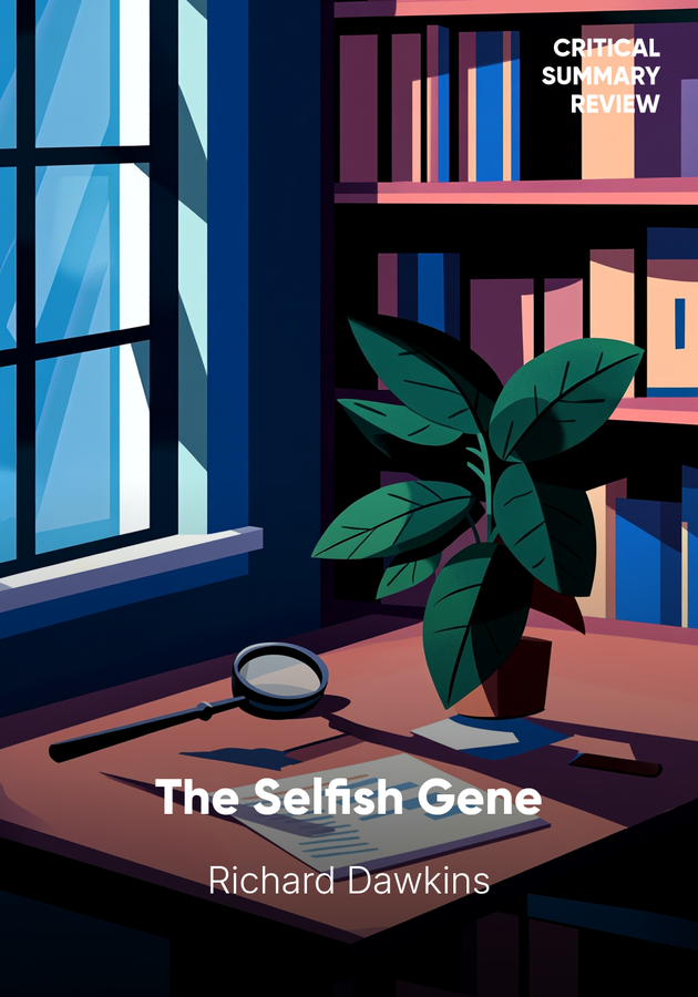 Book cover of The Selfish Gene by Richard Dawkins — critical summary review on 12min
