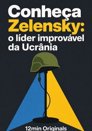 Capa do livro Conheça Zelensky: o líder improvável da Ucrânia, de 12min Originals — resumo e resenha crítica no 12min