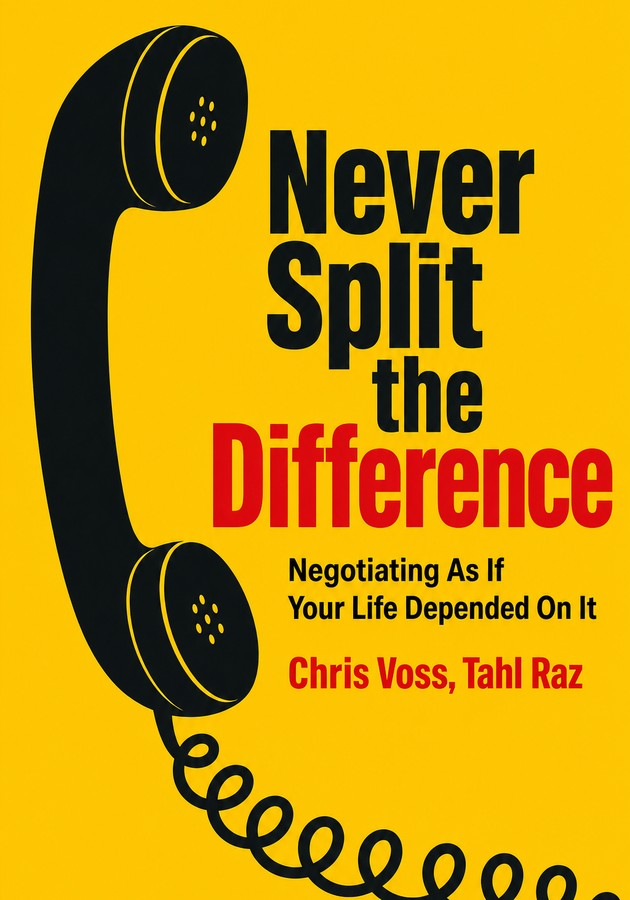 Book cover of Never Split the Difference by Chris Voss — critical summary review on 12min