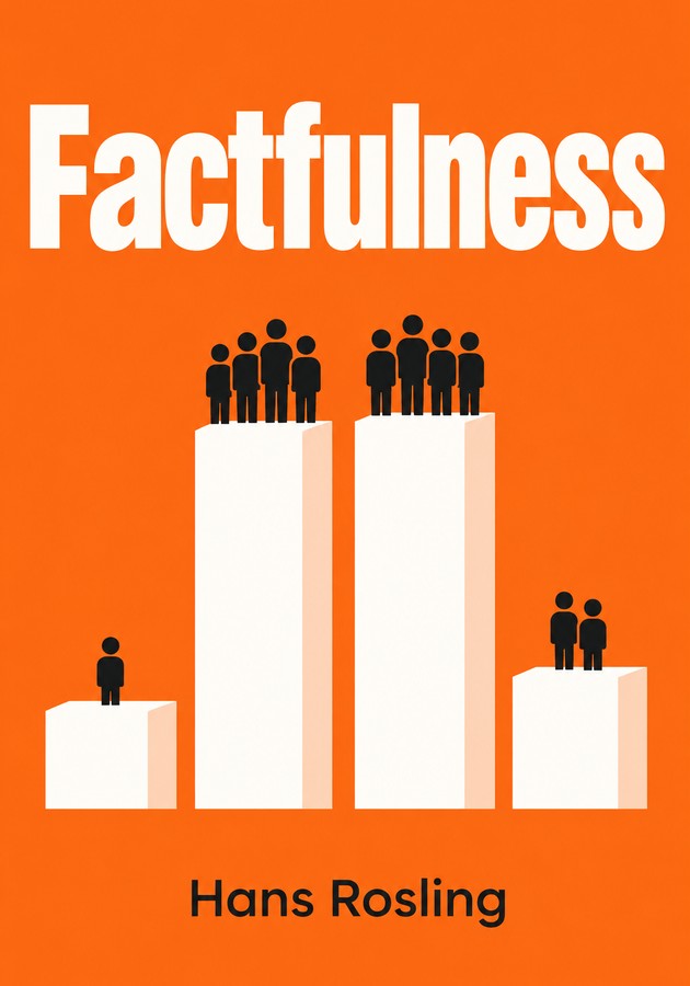 Book cover of Factfulness by Hans Rosling — critical summary review on 12min