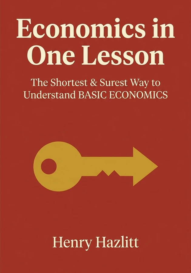 Book cover of Economics in One Lesson by Henry Hazlitt — critical summary review on 12min