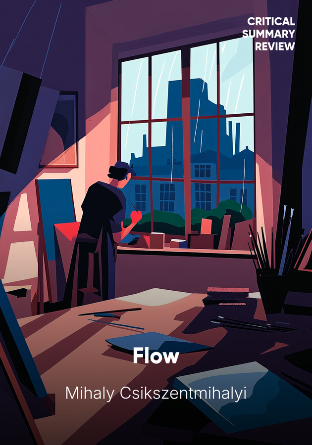 Book cover of Flow by Mihaly Csikszentmihalyi — critical summary review on 12min