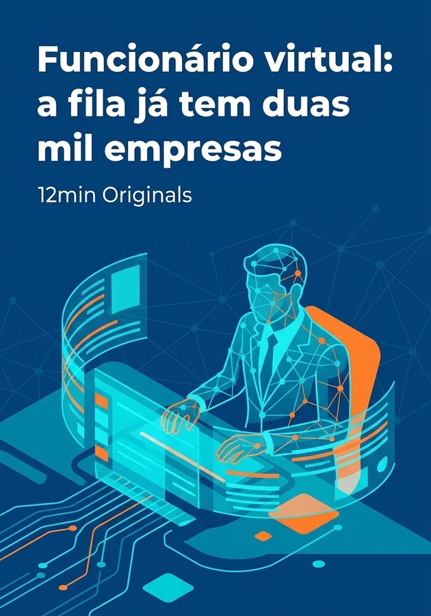 Capa do livro Funcionário virtual: a fila já tem duas mil empresas, de 12min Originals — resumo e resenha crítica no 12min