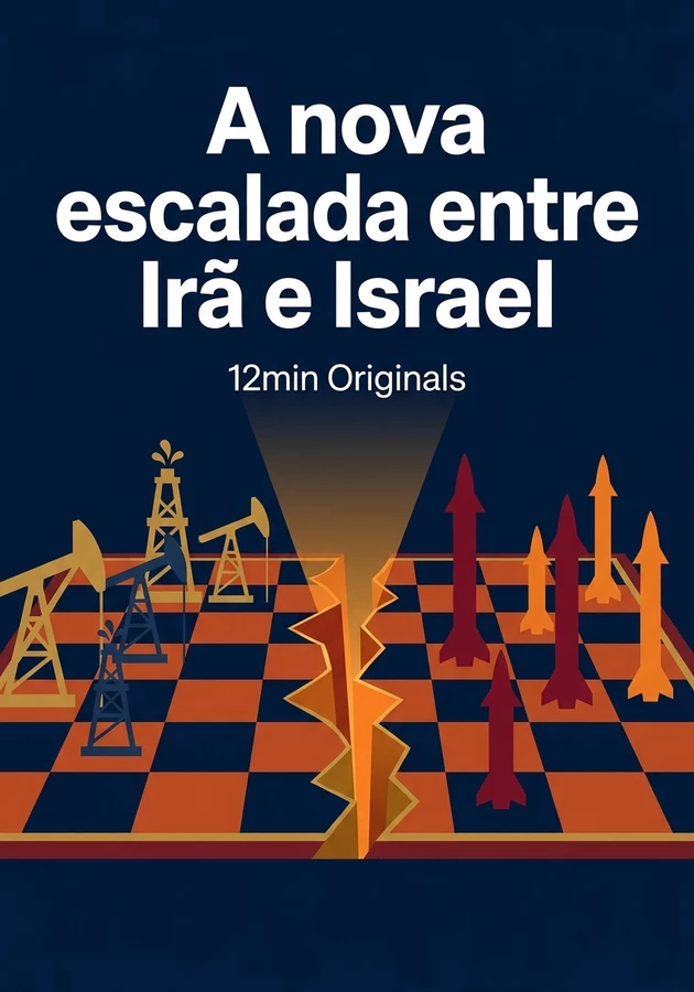 Capa do livro A nova escalada entre Irã e Israel, de 12min Originals — resumo e resenha crítica no 12min