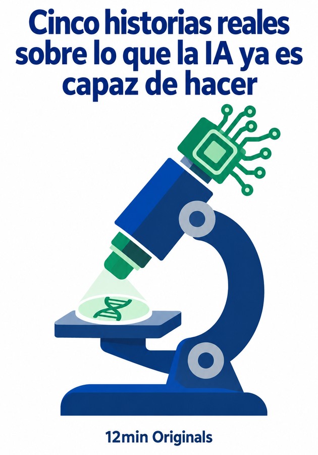 Portada del libro Cinco historias reales sobre lo que la IA ya es capaz de hacer, de 12min Originals — resumen crítico y reseña en 12min