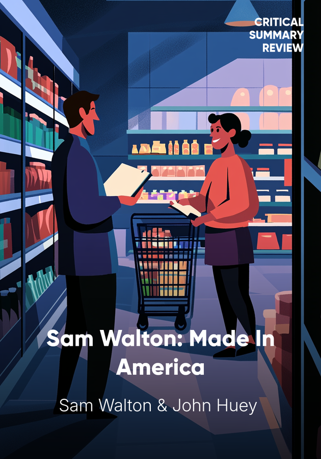 Book cover of Sam Walton: Made In America by John Huey  — critical summary review on 12min