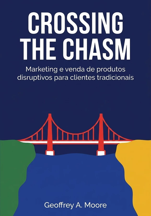 Capa do livro Crossing the Chasm, de Geoffrey A. Moore — resumo e resenha crítica no 12min