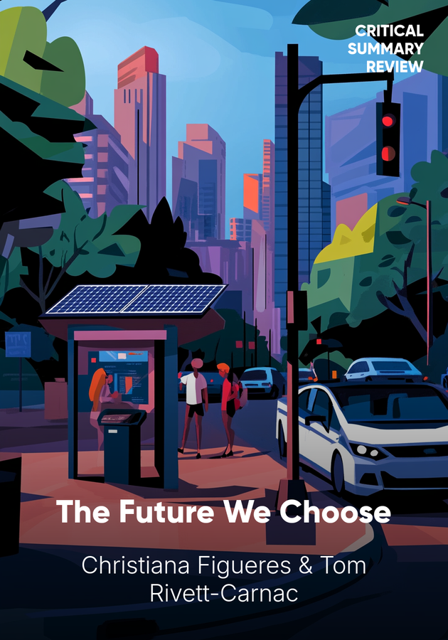 Book cover of The Future We Choose by Tom Rivett-Carnac — critical summary review on 12min