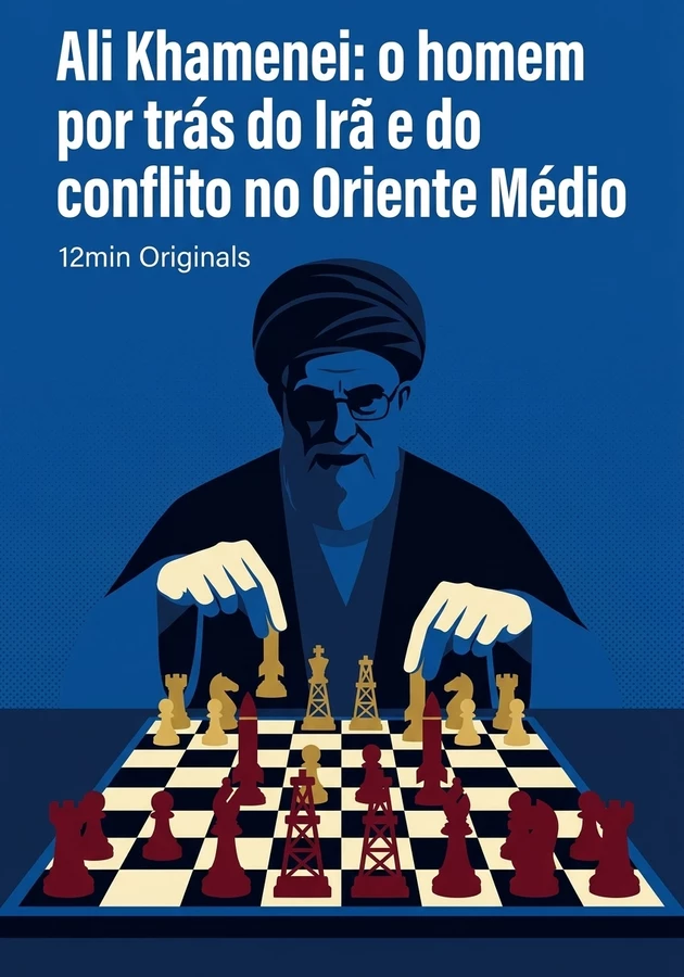 Capa do livro Ali Khamenei: o homem por trás do Irã e do conflito no Oriente Médio, de 12min Originals — resumo e resenha crítica no 12min