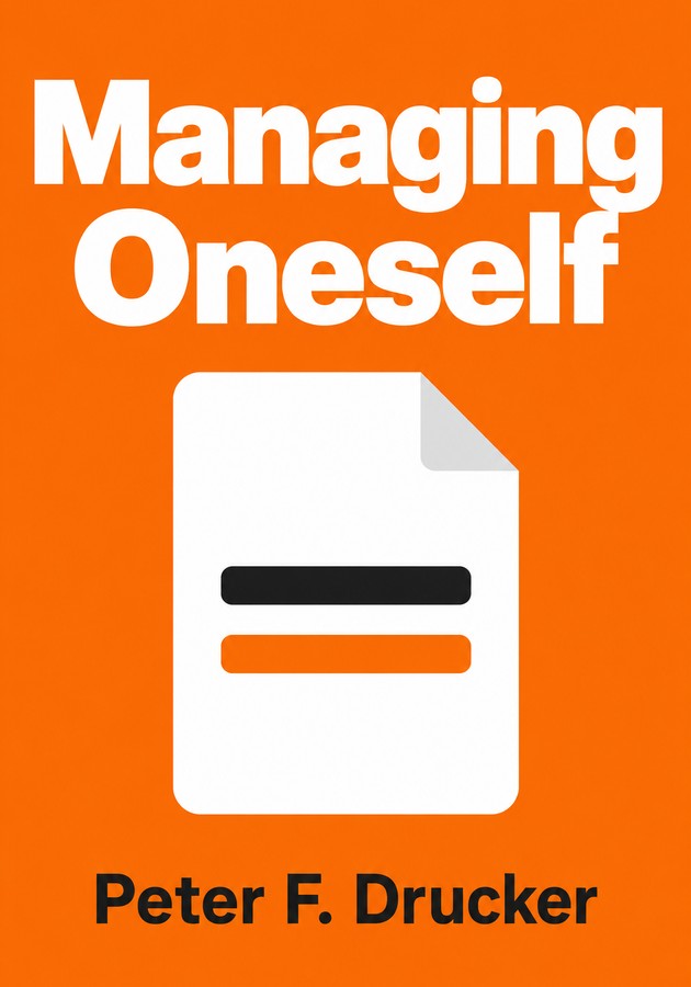 Book cover of Managing Oneself by Peter F. Drucker — critical summary review on 12min