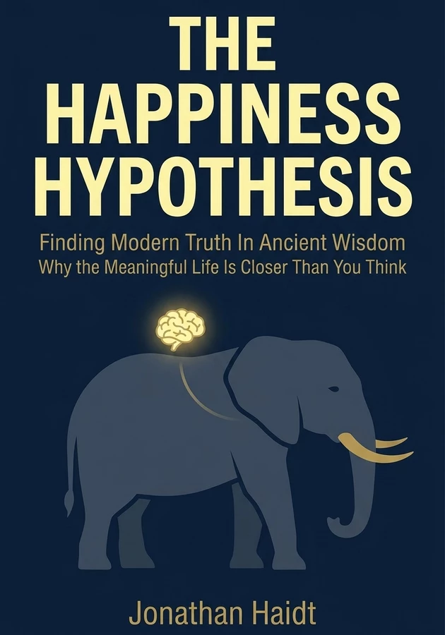 Book cover of The Happiness Hypothesis by Jonathan Haidt — critical summary review on 12min