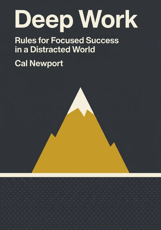Book cover of Deep Work by Cal Newport — critical summary review on 12min
