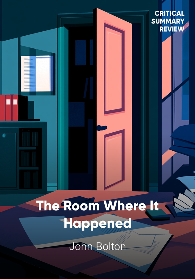 Book cover of The Room Where It Happened by John Bolton — critical summary review on 12min