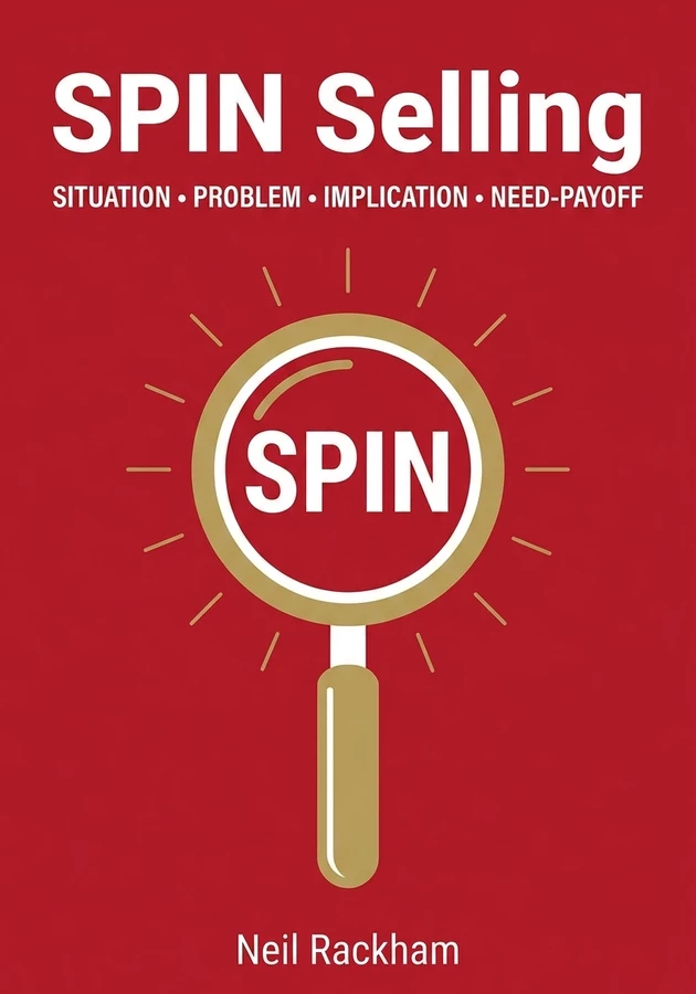 Book cover of SPIN Selling by Neil Rackham — critical summary review on 12min