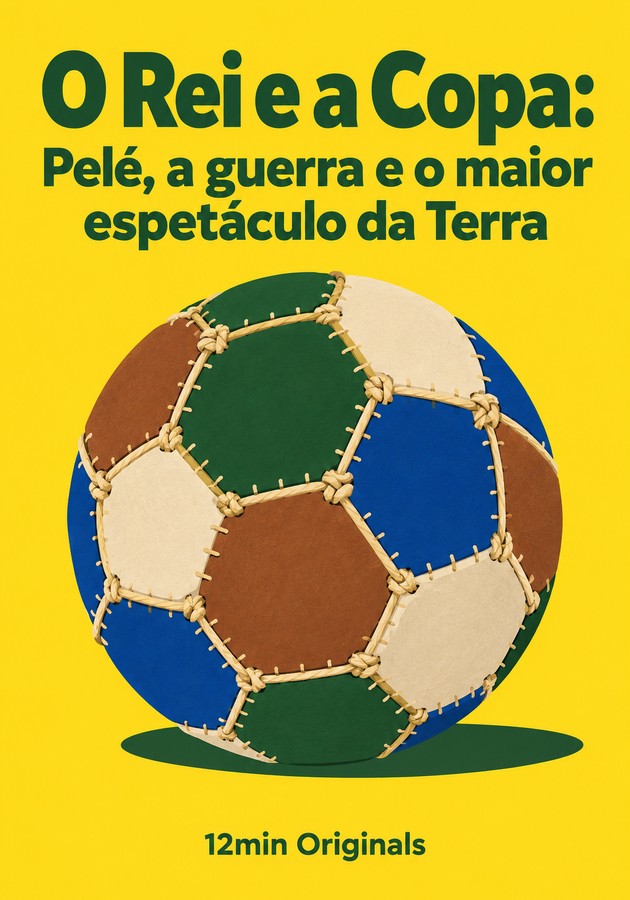 Capa do livro O Rei e a Copa: Pelé, a guerra e o maior espetáculo da Terra, de 12min Originals — resumo e resenha crítica no 12min