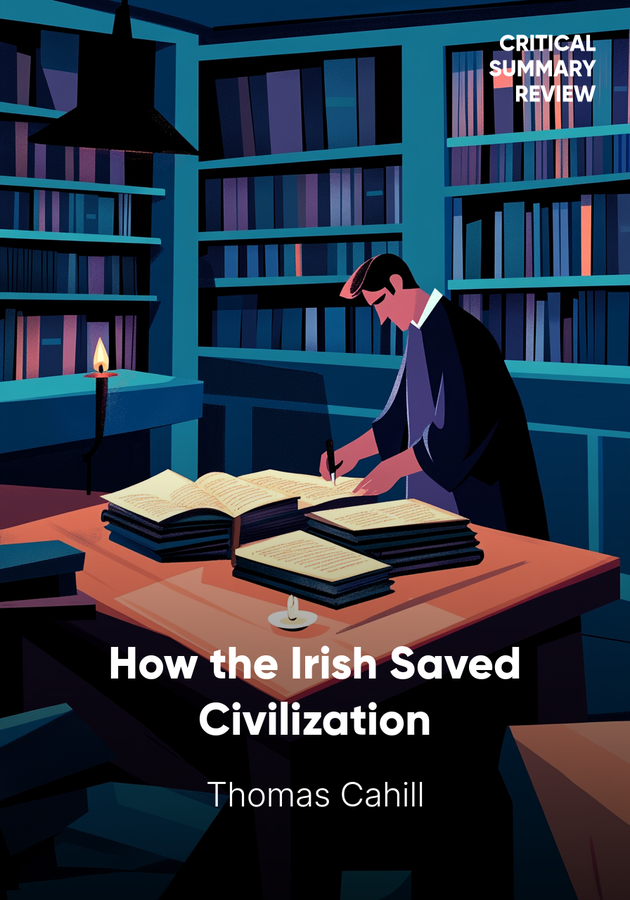 Book cover of How the Irish Saved Civilization by Thomas Cahill — critical summary review on 12min