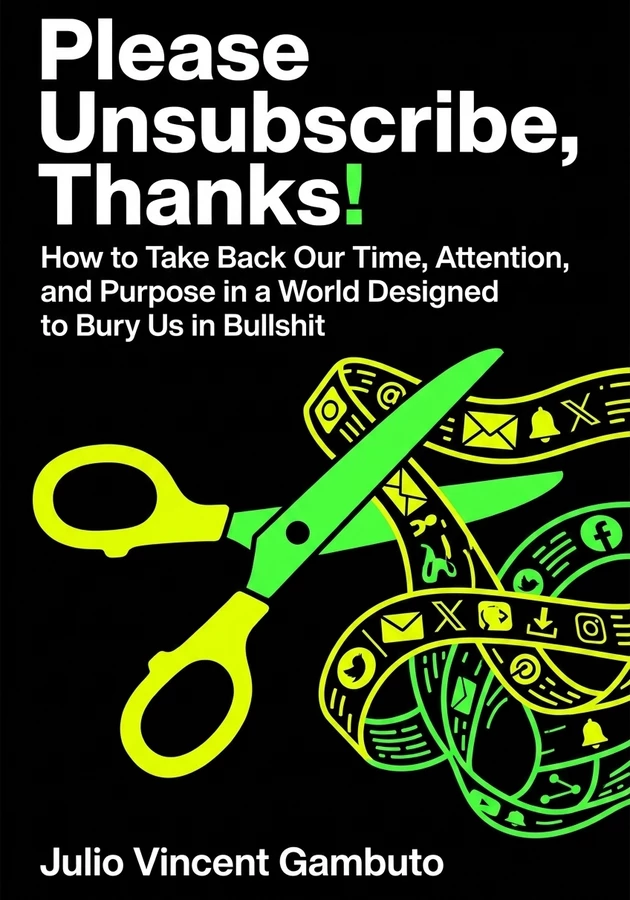 Capa do livro Please Unsubscribe, Thanks!, de Julio Vincent Gambuto — resumo e resenha crítica no 12min