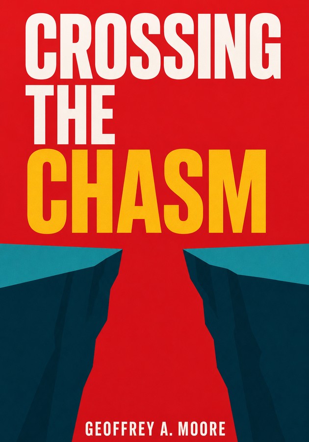 Capa do livro Crossing the Chasm, de Geoffrey A. Moore — resumo e resenha crítica no 12min