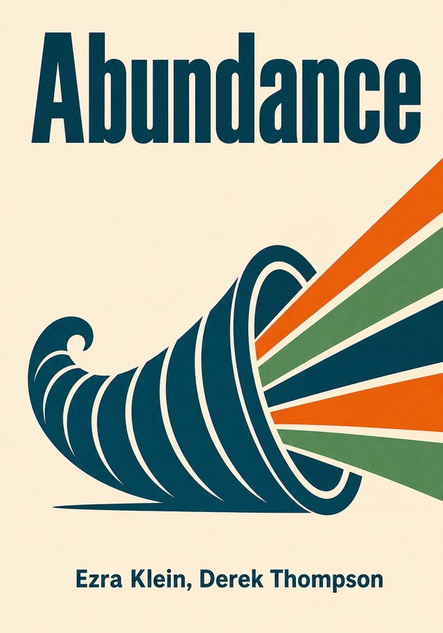 Book cover of Abundance: How We Build a Better Future by Derek Thompson — critical summary review on 12min