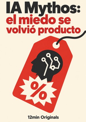 Portada del libro IA Mythos: el miedo se volvió producto, de 12min Originals — resumen crítico y reseña en 12min