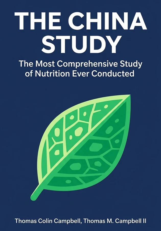Book cover of The China Study by Thomas M. Campbell II — critical summary review on 12min